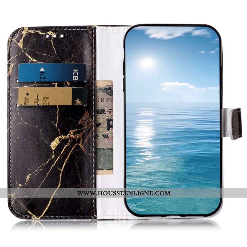 Housse Xiaomi Redmi Note 14 Pro 4G Marbre Noir et Or