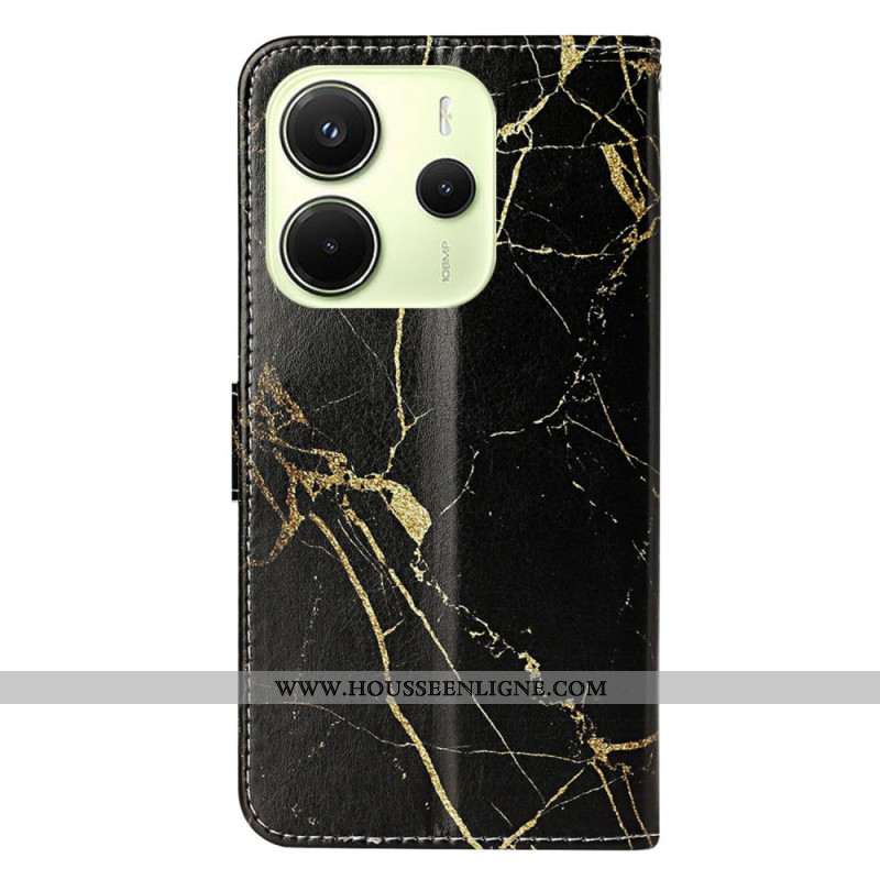 Housse Xiaomi Redmi Note 14 Pro 4G Marbre Noir et Or