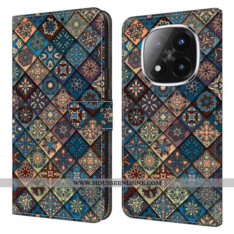 Housse Xiaomi Redmi Note 14 Pro 4G Motif Floral Bleu
