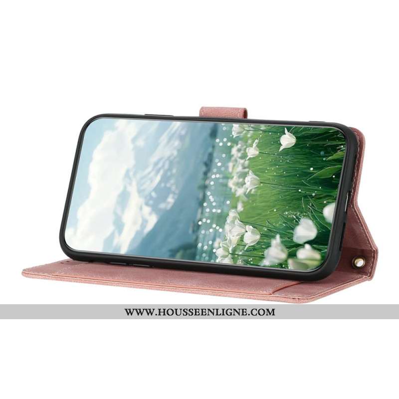 Housse Xiaomi Redmi Note 14 Pro 4G Motif Florale à Lanière