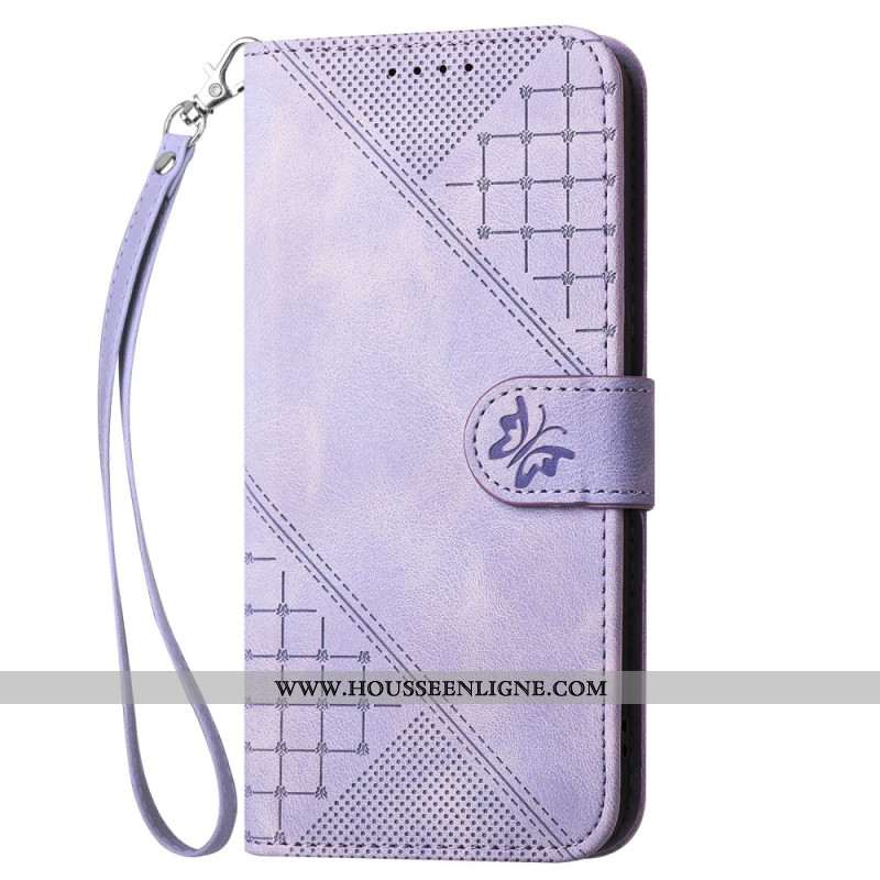 Housse Xiaomi Redmi Note 14 Pro 4G Motif Géométriques à Lanière