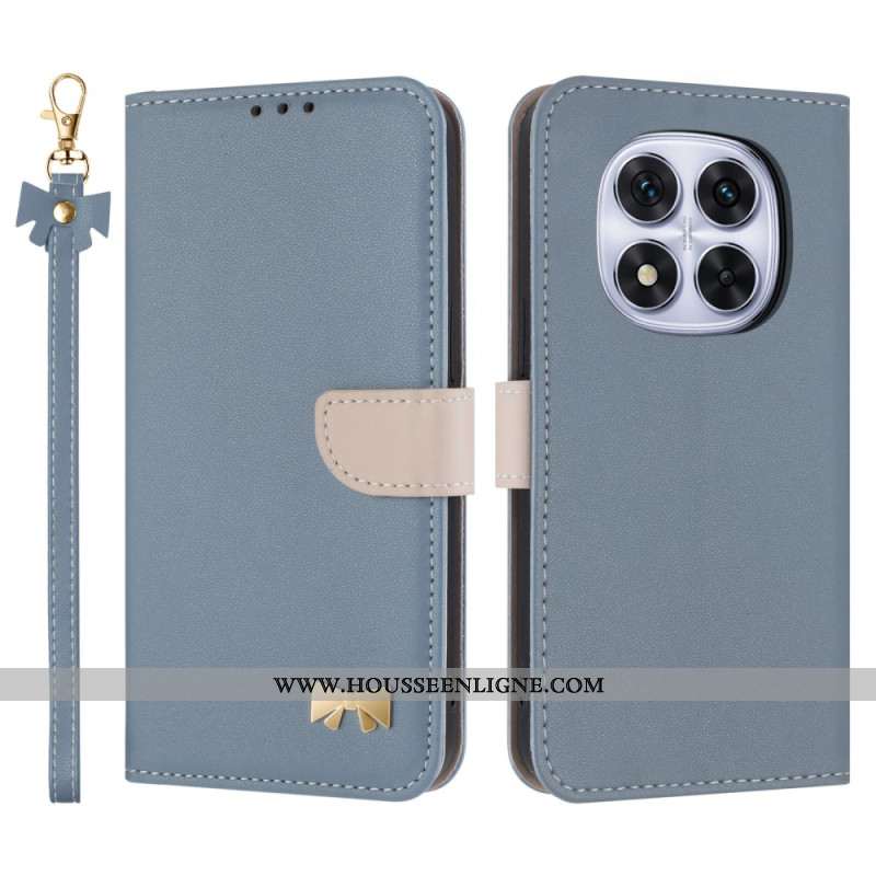 Housse Xiaomi Redmi Note 14 Pro 4G Noeud de Papillon à Lanière