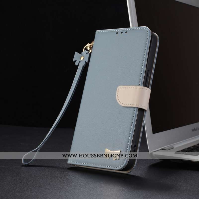 Housse Xiaomi Redmi Note 14 Pro 4G Noeud de Papillon à Lanière