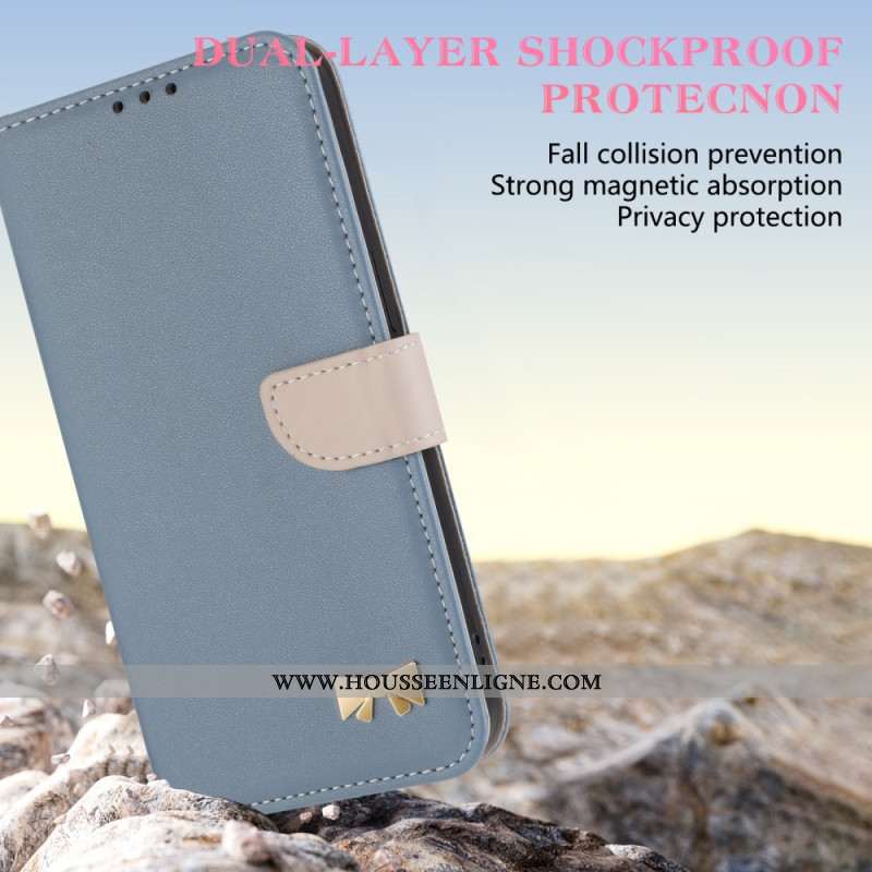 Housse Xiaomi Redmi Note 14 Pro 4G Noeud de Papillon à Lanière