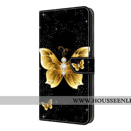 Housse Xiaomi Redmi Note 14 Pro 4G Papillons Dorés