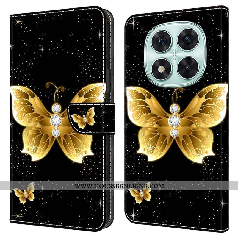 Housse Xiaomi Redmi Note 14 Pro 4G Papillons Dorés