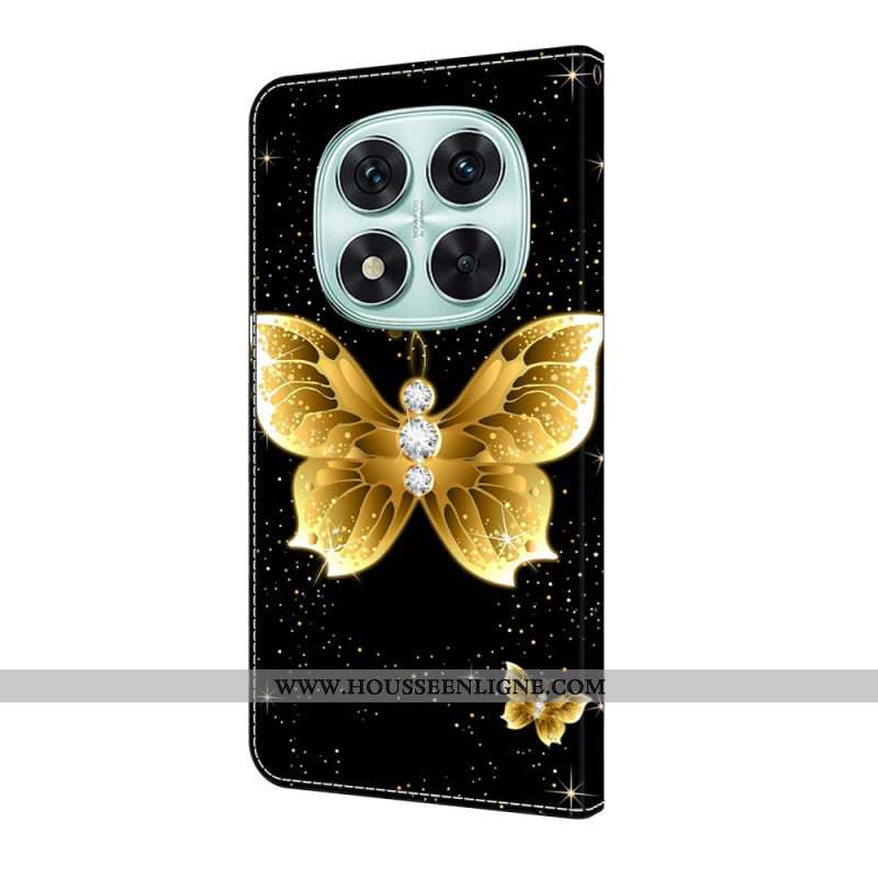 Housse Xiaomi Redmi Note 14 Pro 4G Papillons Dorés