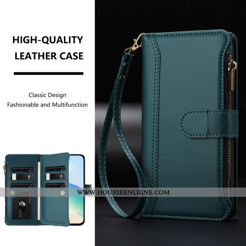 Housse Xiaomi Redmi Note 14 Pro 4G Portefeuille 9 Porte-Cartes avec Lanière