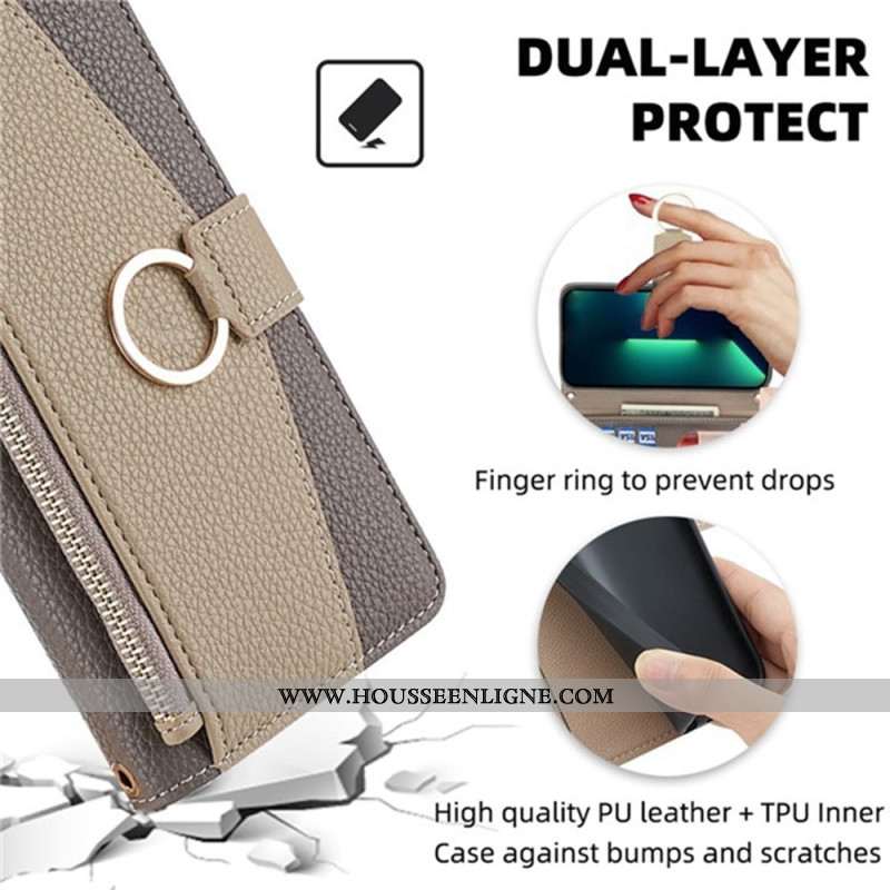 Housse Xiaomi Redmi Note 14 Pro 4G Portefeuille Miroir avec Chaîne