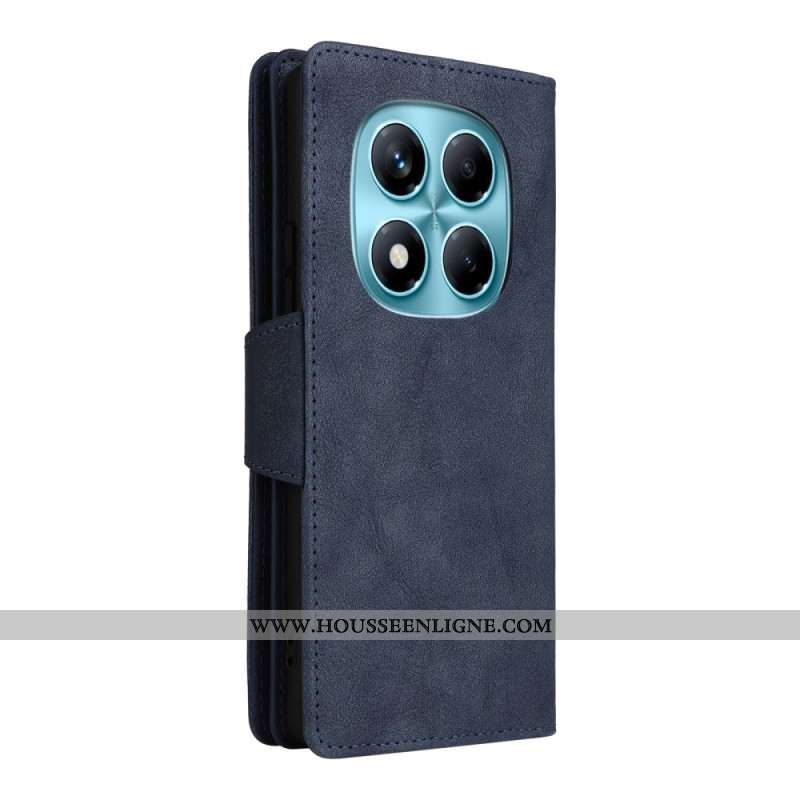 Housse Xiaomi Redmi Note 14 Pro 4G Portefeuille Zippé avec Lanière