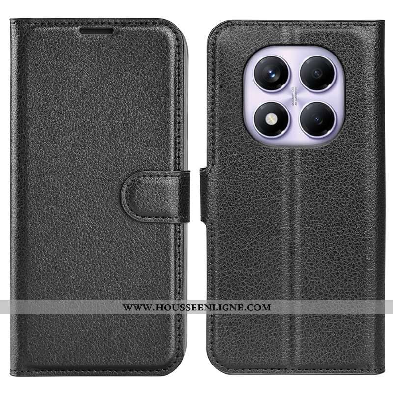 Housse Xiaomi Redmi Note 14 Pro 4G Simili Cuir Litchi Classique