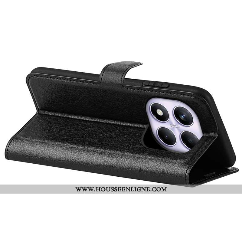 Housse Xiaomi Redmi Note 14 Pro 4G Simili Cuir Litchi Classique