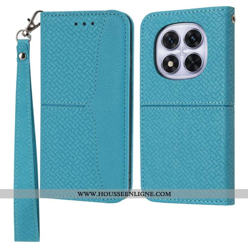 Housse Xiaomi Redmi Note 14 Pro 4G Texture Tissé à Lanière