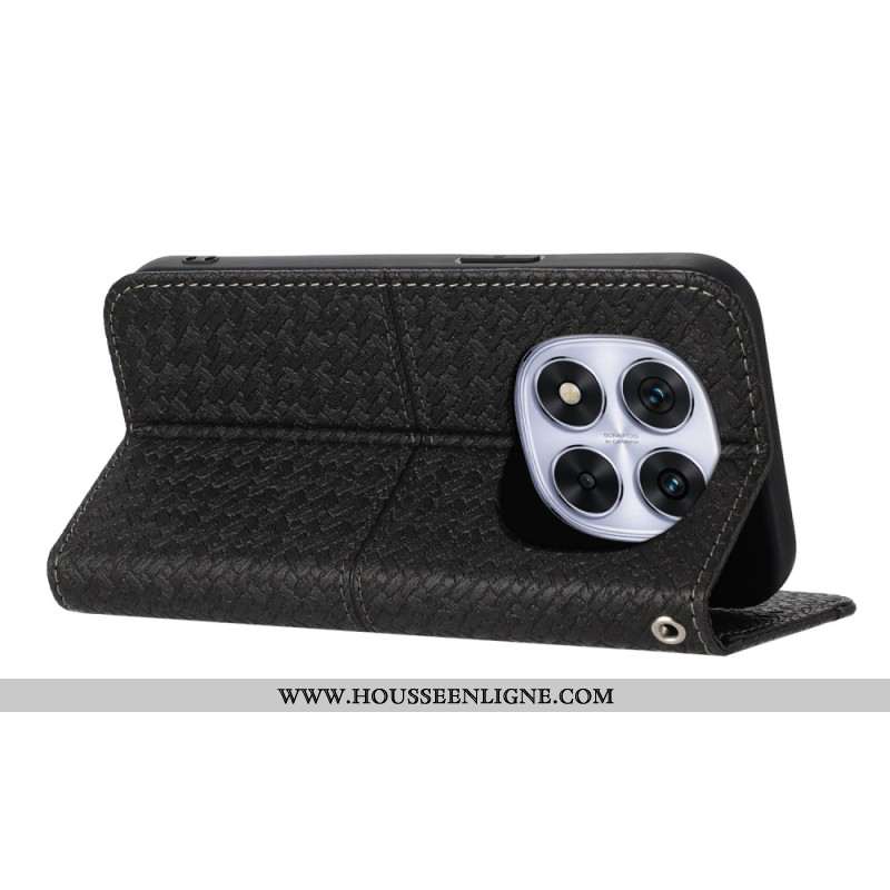 Housse Xiaomi Redmi Note 14 Pro 4G Texture Tissé à Lanière