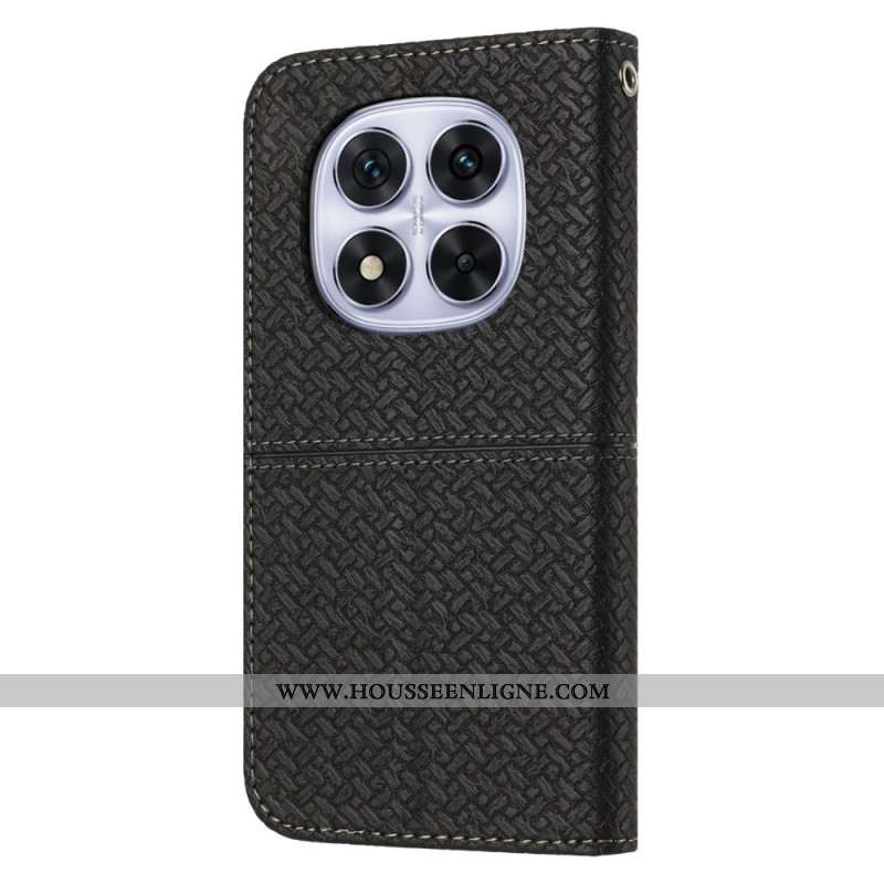 Housse Xiaomi Redmi Note 14 Pro 4G Texture Tissé à Lanière
