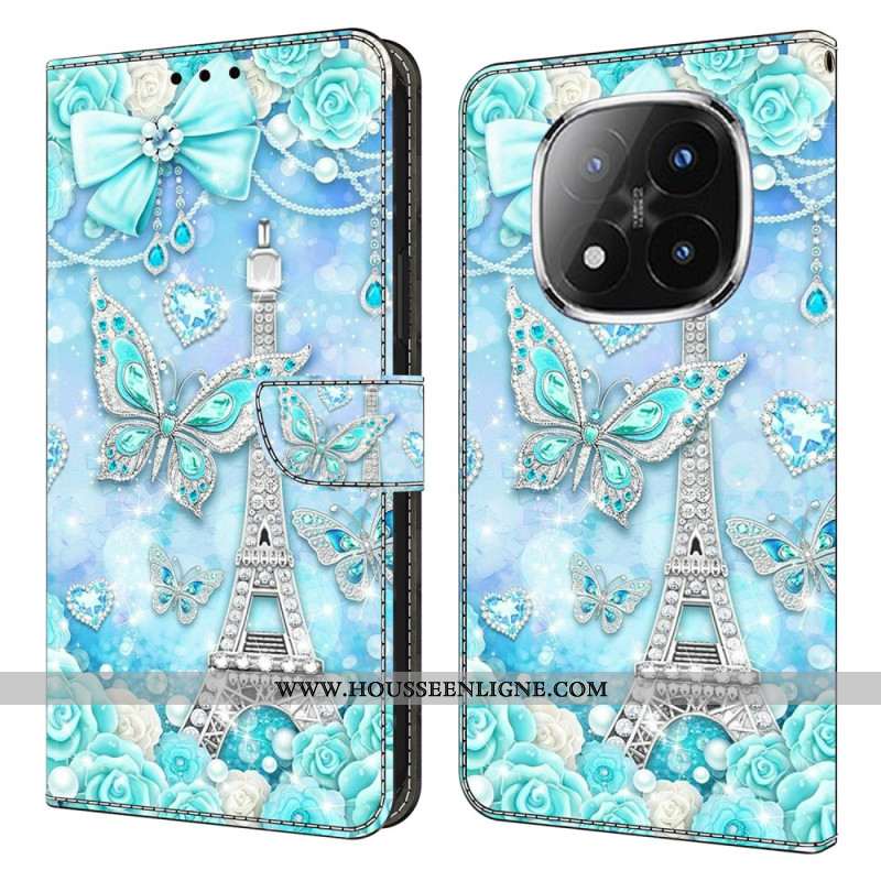 Housse Xiaomi Redmi Note 14 Pro 4G Tour Eiffel et Diamants
