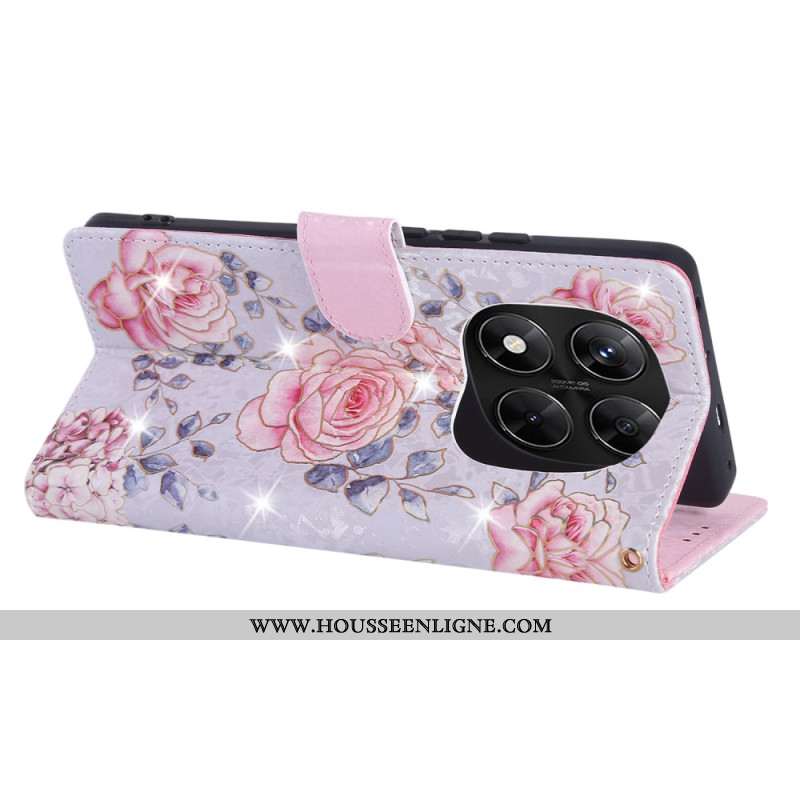 Housse Xiaomi Redmi Note 14 Pro 5G / Poco X7 5G Blocage RFID Fleurettes