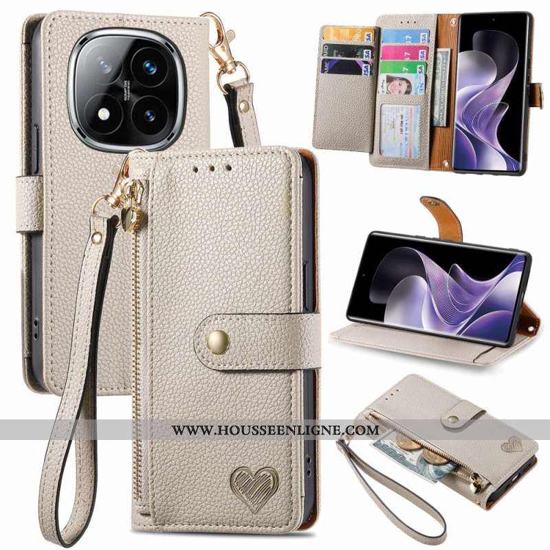 Housse Xiaomi Redmi Note 14 Pro 5G / Poco X7 Blocage RFID Motif Coeur