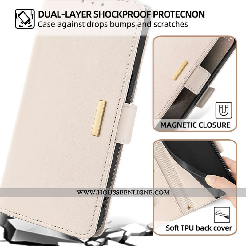 Housse Xiaomi Redmi Note 14 Pro 5G / Poco X7 Fermoir Doré