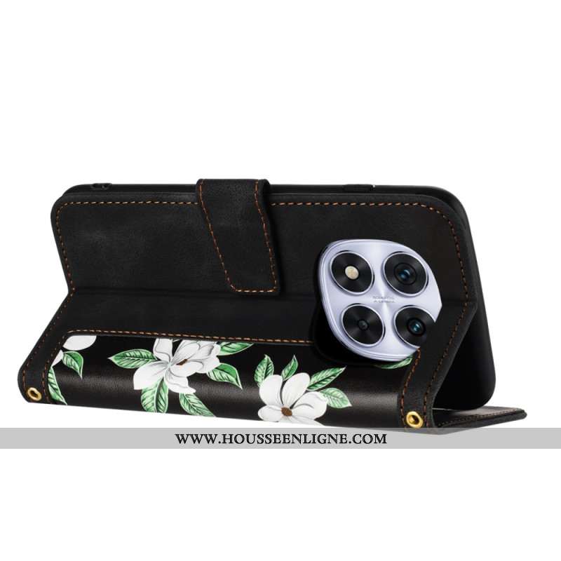 Housse Xiaomi Redmi Note 14 Pro 5G / Poco X7 Florale avec Lanière