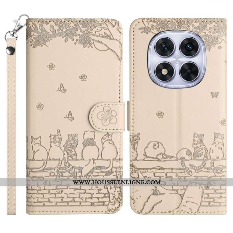 Housse Xiaomi Redmi Note 14 Pro 5G / Poco X7 Motif Chats à Lanière