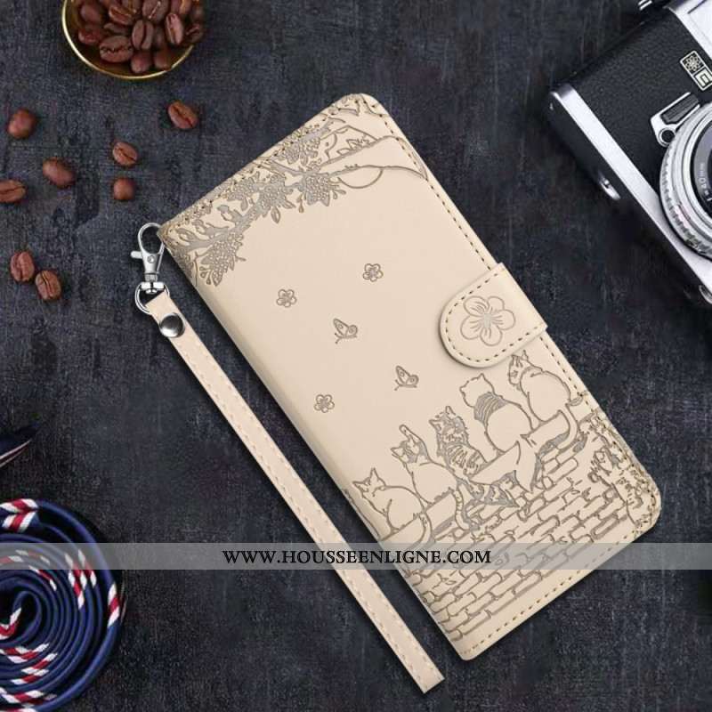 Housse Xiaomi Redmi Note 14 Pro 5G / Poco X7 Motif Chats à Lanière