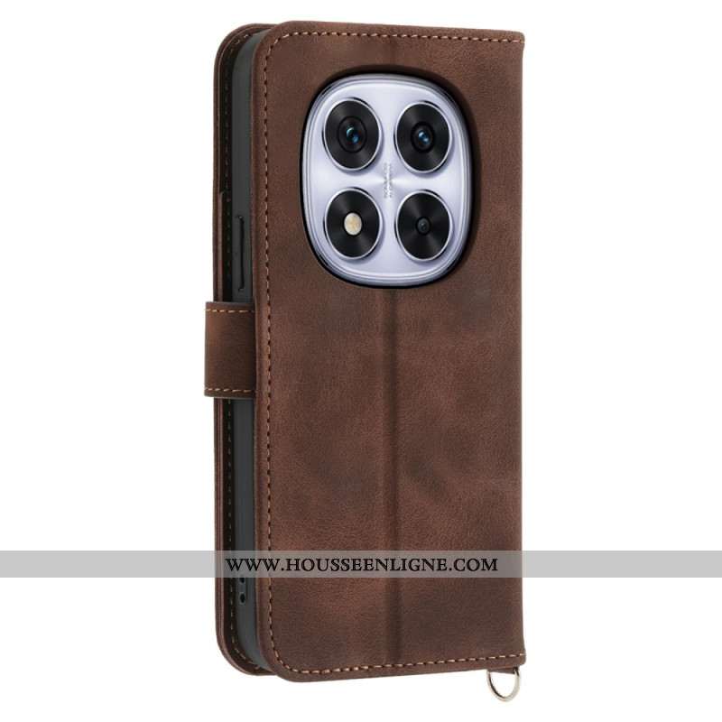 Housse Xiaomi Redmi Note 14 Pro 5G / Poco X7 Motif Dentelle avec Lanière et Bandoulière