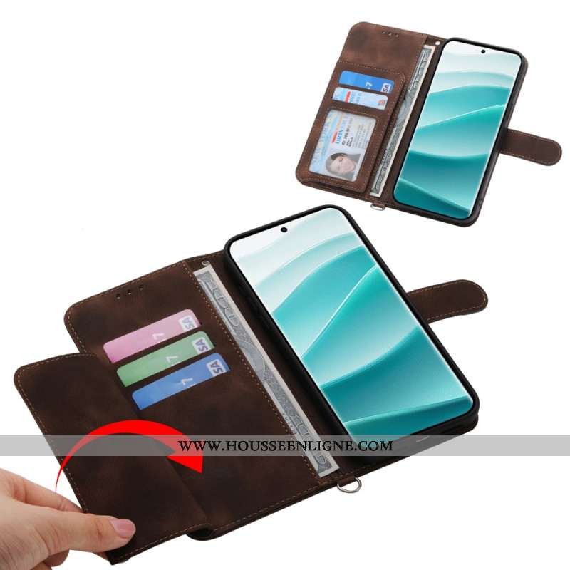 Housse Xiaomi Redmi Note 14 Pro 5G / Poco X7 Motif Dentelle avec Lanière et Bandoulière