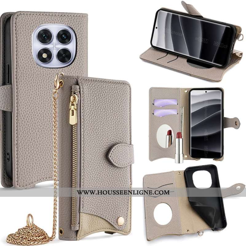 Housse Xiaomi Redmi Note 14 Pro 5G / Poco X7 Portefeuille avec Chaîne
