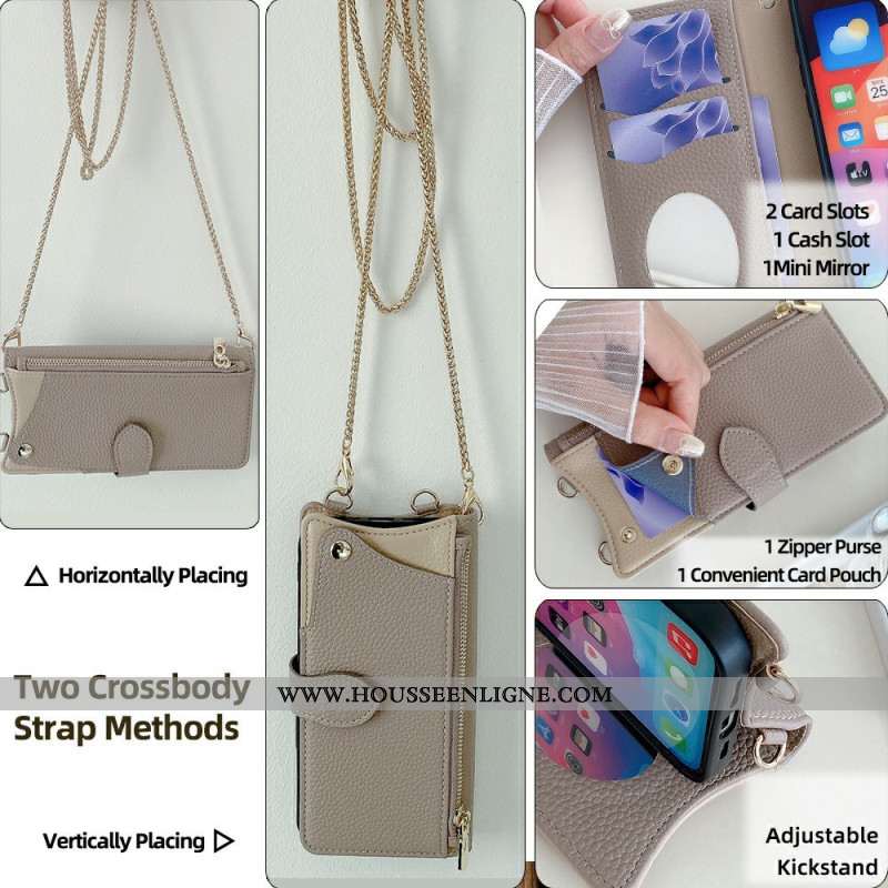 Housse Xiaomi Redmi Note 14 Pro 5G / Poco X7 Portefeuille avec Chaîne