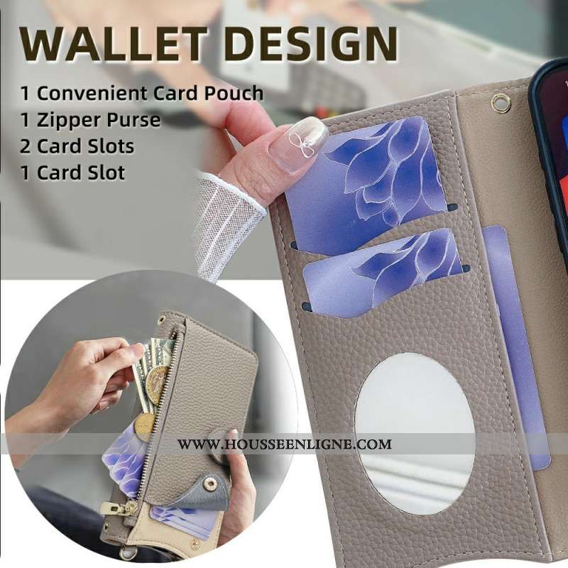 Housse Xiaomi Redmi Note 14 Pro 5G / Poco X7 Portefeuille avec Chaîne