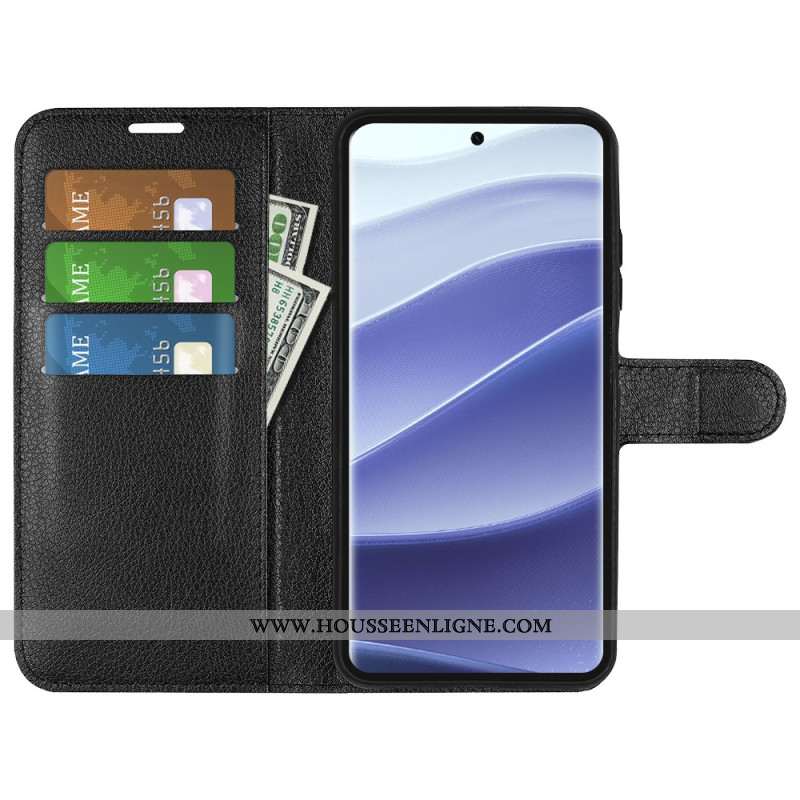 Housse Xiaomi Redmi Note 14 Pro 5G / Poco X7 Simili Cuir Litchi Classique