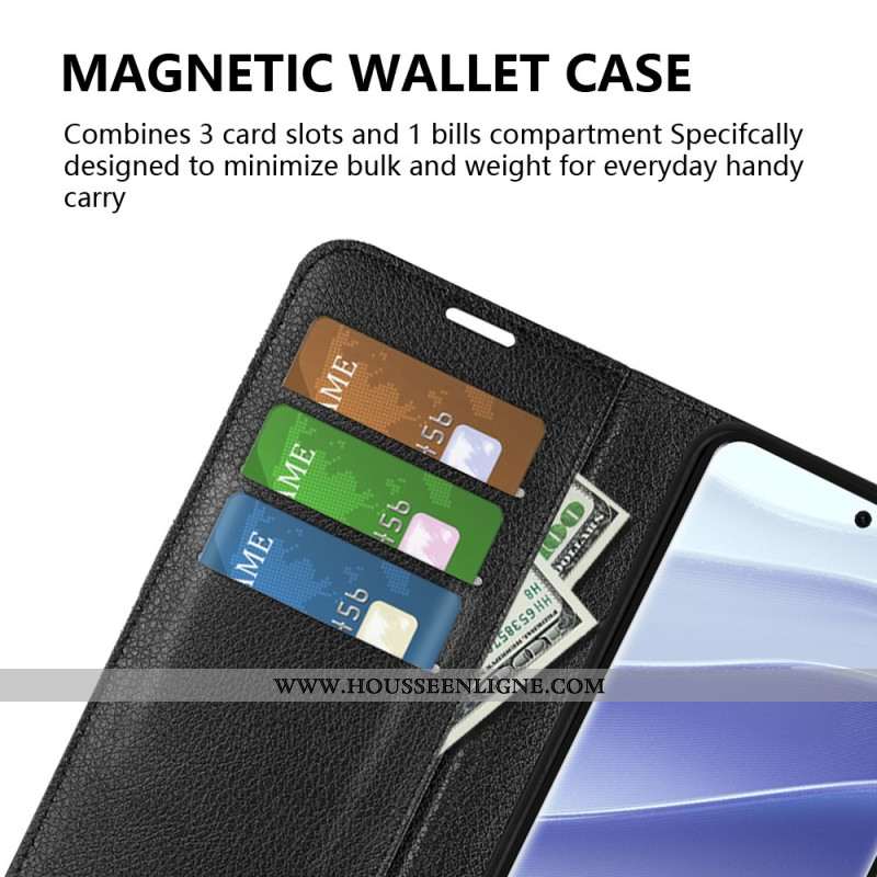 Housse Xiaomi Redmi Note 14 Pro 5G / Poco X7 Simili Cuir Litchi Classique