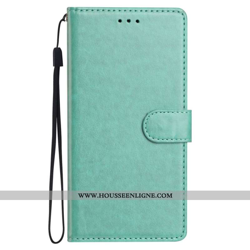 Housse Xiaomi Redmi Note 14 Pro 5G / Poco X7 Simili Cuir Uni à Lanière