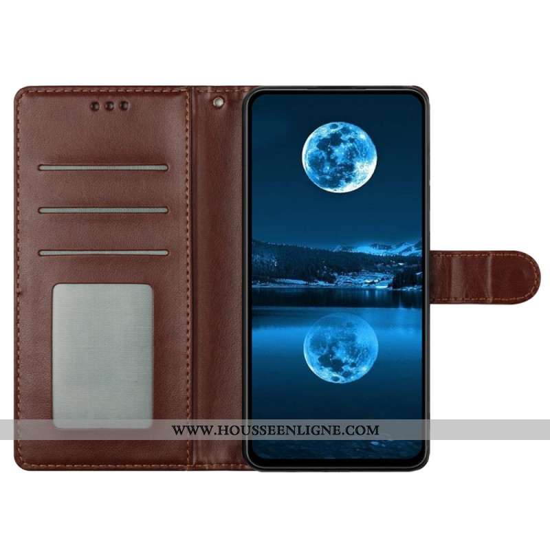 Housse Xiaomi Redmi Note 14 Pro 5G / Poco X7 Simili Cuir Uni à Lanière