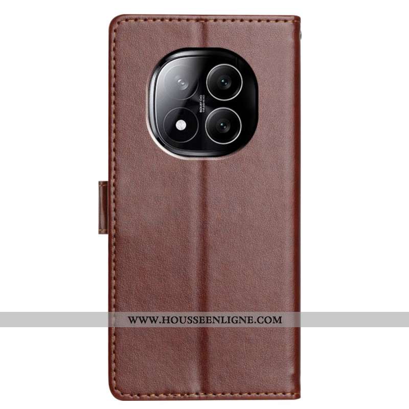 Housse Xiaomi Redmi Note 14 Pro 5G / Poco X7 Simili Cuir Uni à Lanière