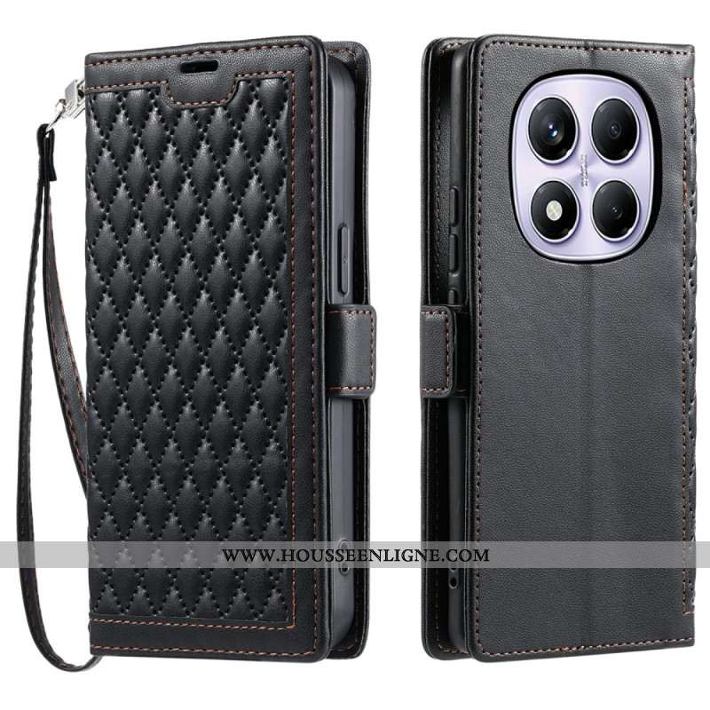 Housse Xiaomi Redmi Note 14 Pro Matelassée avec Lanière