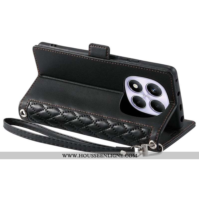 Housse Xiaomi Redmi Note 14 Pro Matelassée avec Lanière