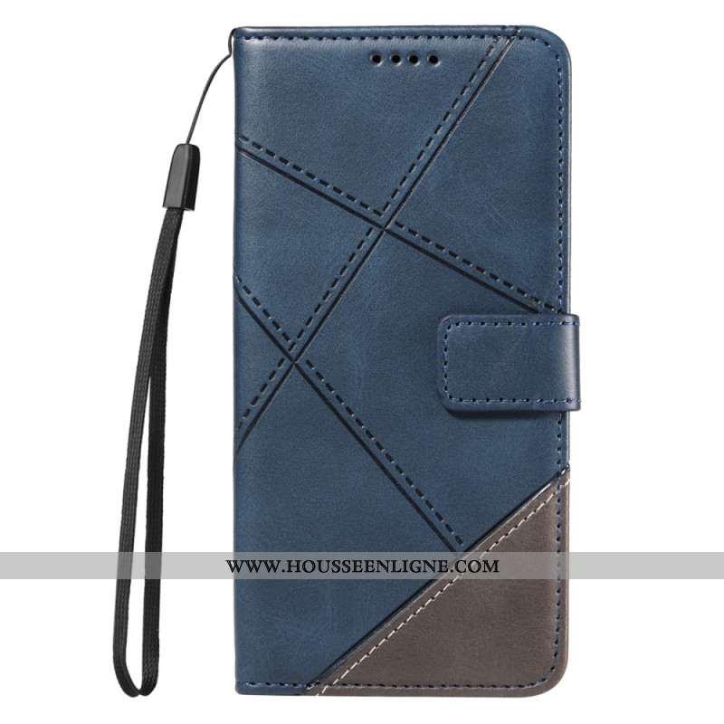 Housse Xiaomi Redmi Note 14 Pro Plus 5G / 14 Pro 5G / Poco X7 Bicolore Lignes à Lanière