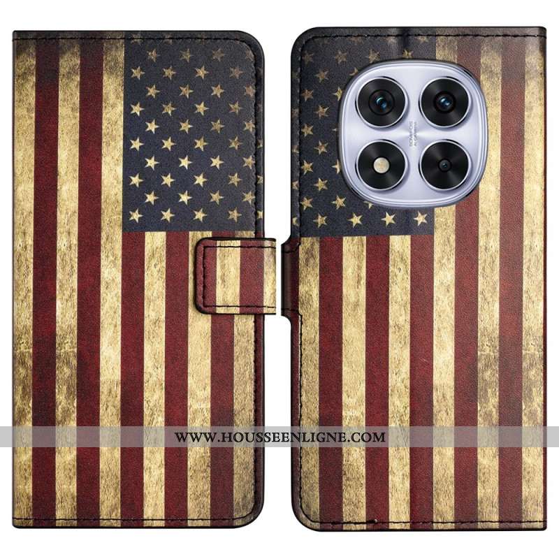 Housse Xiaomi Redmi Note 14 Pro Plus 5G / 14 Pro 5G / Poco X7 Drapeau Américain Vintage