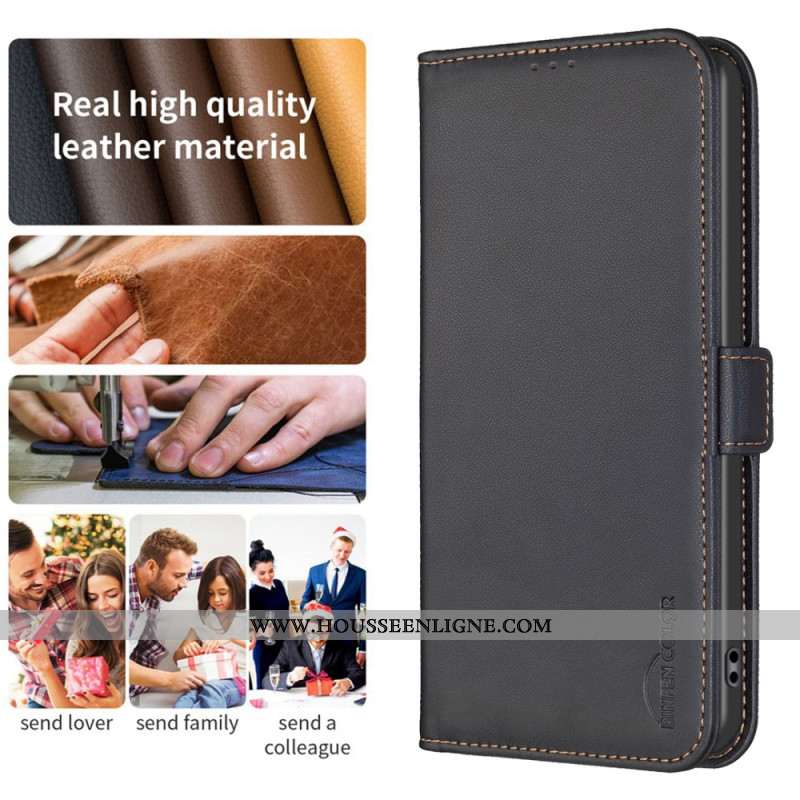 Housse Xiaomi Redmi Note 14 Pro Plus 5G / 14 Pro 5G / Poco X7 Effet Cuir BINFEN COLOR