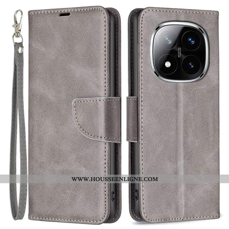 Housse Xiaomi Redmi Note 14 Pro Plus 5G / 14 Pro 5G / Poco X7 Fermoir Oblique à Lanière