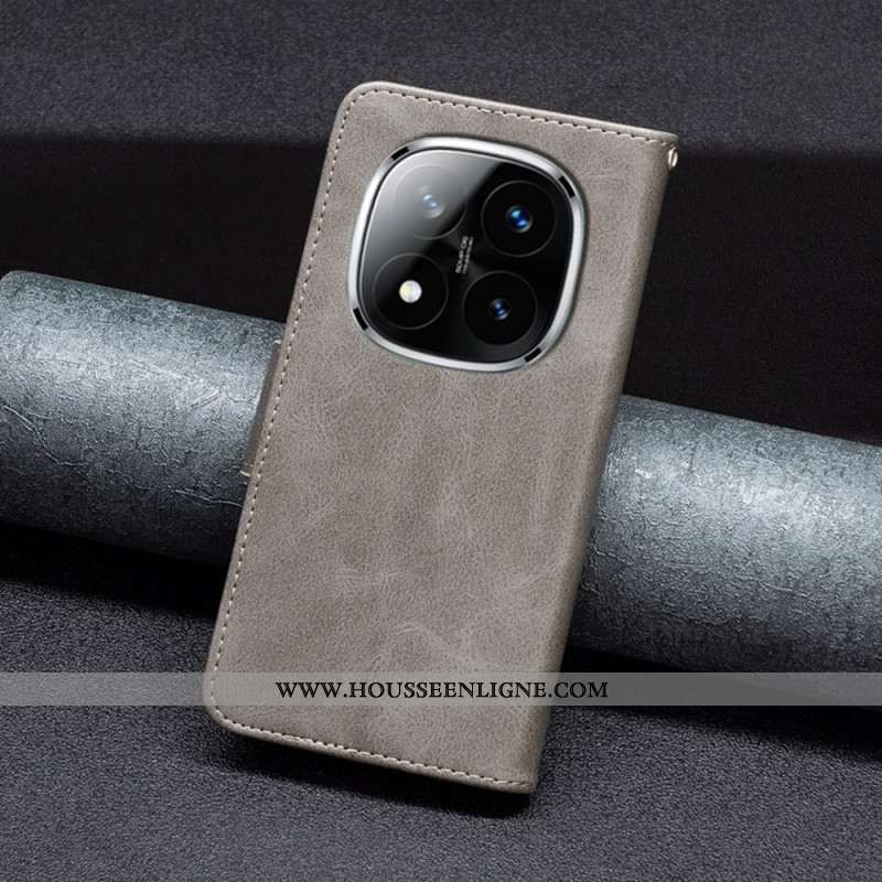 Housse Xiaomi Redmi Note 14 Pro Plus 5G / 14 Pro 5G / Poco X7 Fermoir Oblique à Lanière