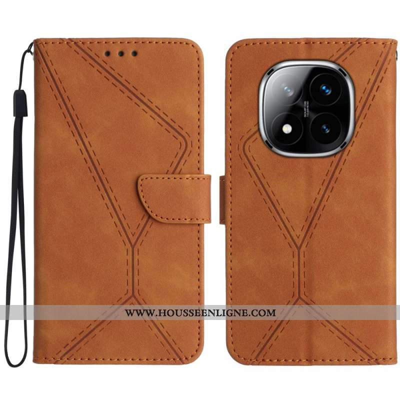 Housse Xiaomi Redmi Note 14 Pro Plus 5G / 14 Pro 5G / Poco X7 Lignes et Tirets à Lanière