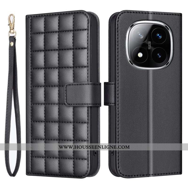 Housse Xiaomi Redmi Note 14 Pro Plus 5G / 14 Pro 5G / Poco X7 Matelassée Premium à Lanière