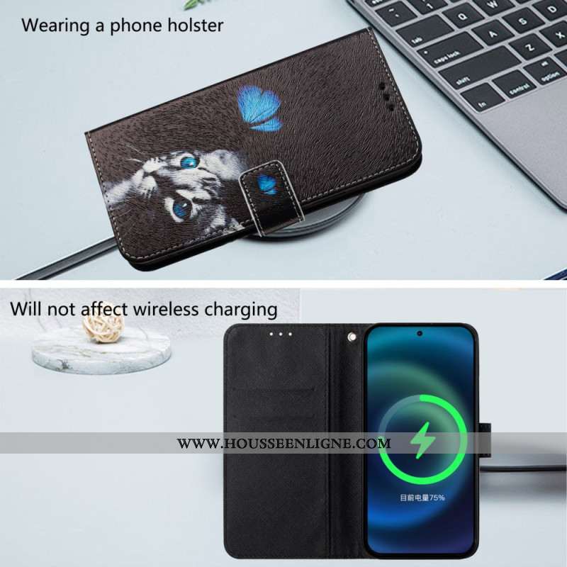 Housse Xiaomi Redmi Note 14 Pro Plus 5G / 14 Pro 5G / Poco X7 Motif Papillon et Chat