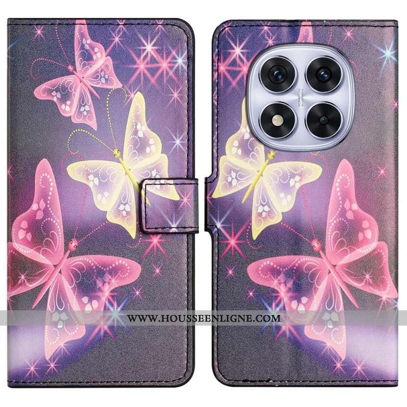 Housse Xiaomi Redmi Note 14 Pro Plus 5G / 14 Pro 5G / Poco X7 Papillons Scintillants