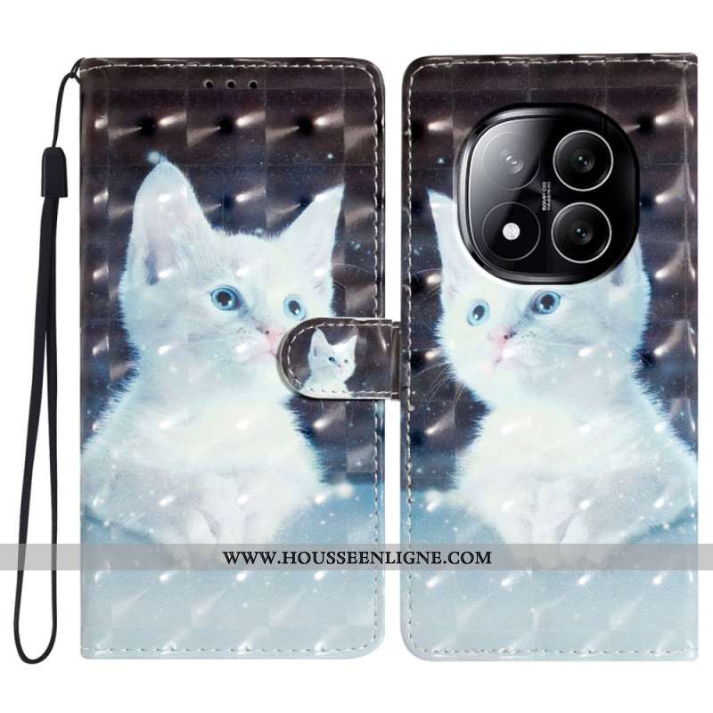 Housse Xiaomi Redmi Note 14 Pro Plus 5G Chat Blanc 3D