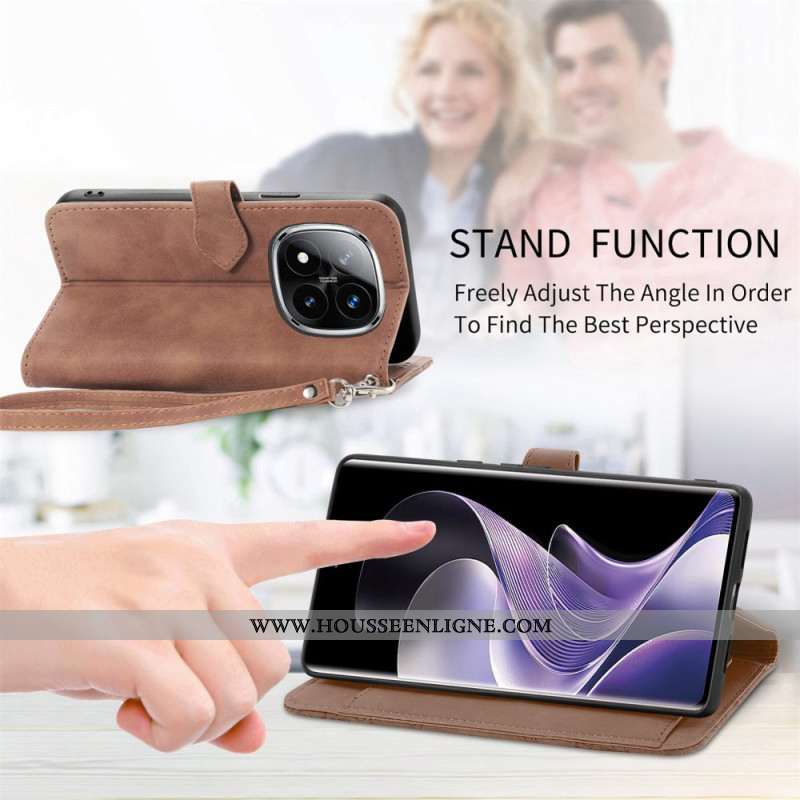 Housse Xiaomi Redmi Note 14 Pro Plus 5G Dentelle avec Poche à Fermeture Éclair