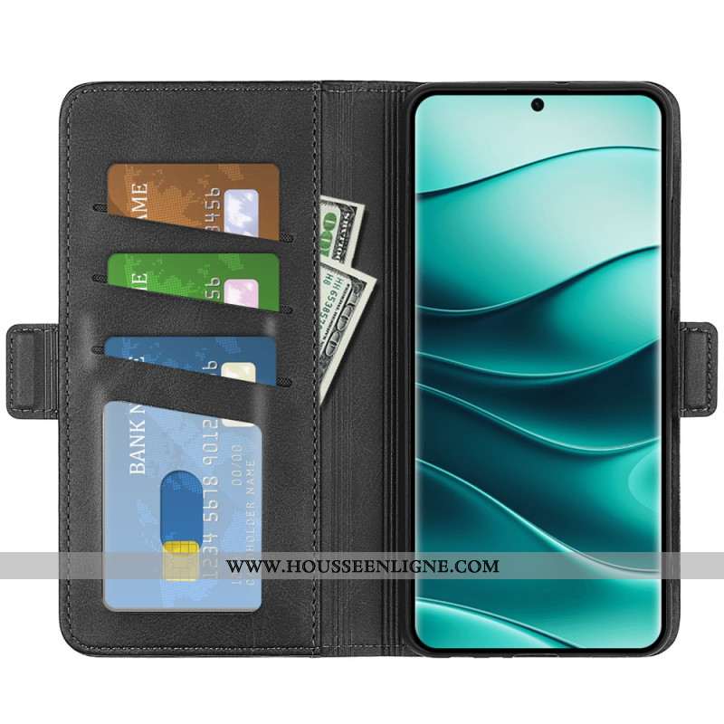 Housse Xiaomi Redmi Note 14 Pro Plus 5G Double Fermoir